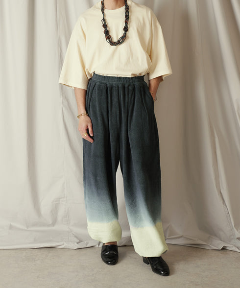 グラデーション ダイ フルレングス パイル イージー テーパードパンツ