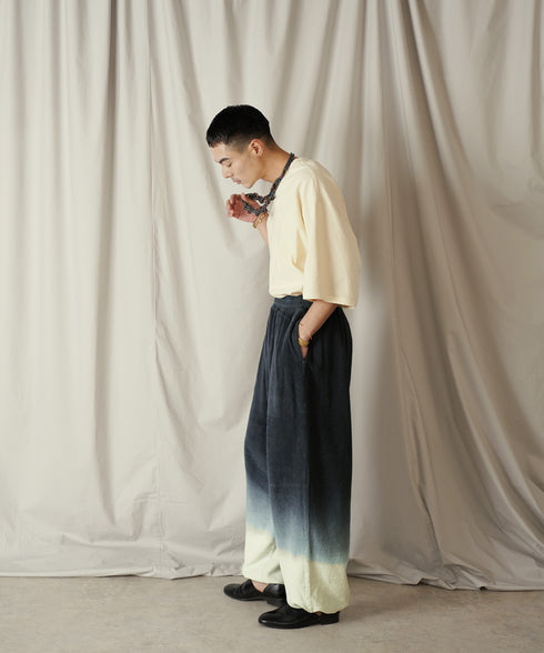 グラデーション ダイ フルレングス パイル イージー テーパードパンツ