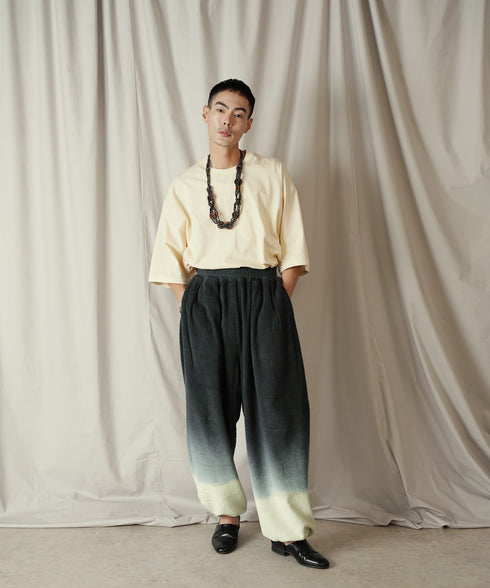 グラデーション ダイ フルレングス パイル イージー テーパードパンツ