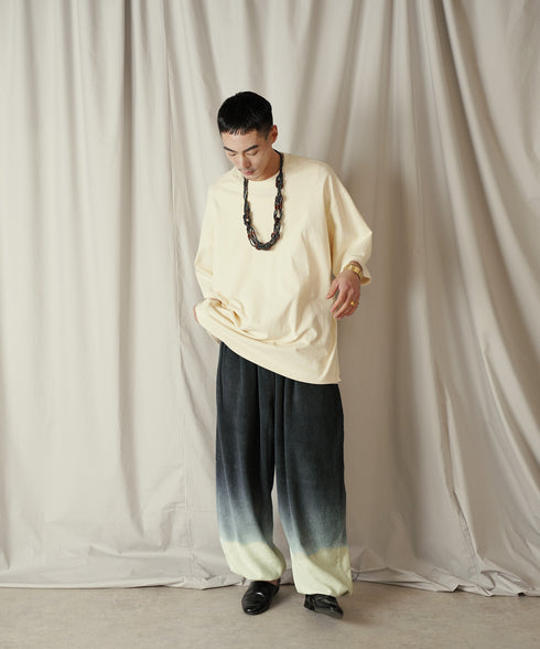 グラデーション ダイ フルレングス パイル イージー テーパードパンツ