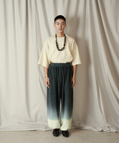 グラデーション ダイ フルレングス パイル イージー テーパードパンツ