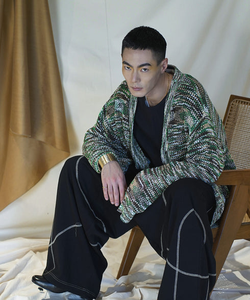 H178 / 着用サイズ: L*グリーン トップス:217646 ボトムス:217618