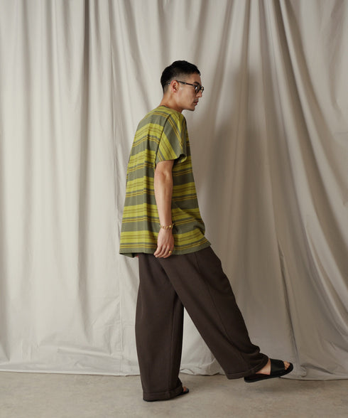 クルーネック BOXシルエット クラシック マルチボーダー カットソー