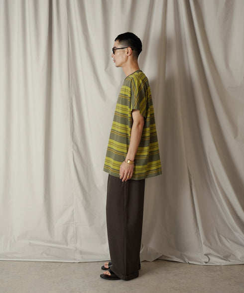 クルーネック BOXシルエット クラシック マルチボーダー カットソー