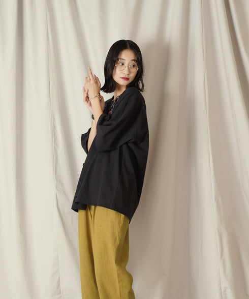 H169 / 着用サイズ: M*ブラック ボトムス:218013