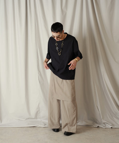 H169 / 着用サイズ: M*ブラック ボトムス:217636