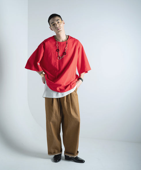 H178 / 着用サイズ: L*ブラウン トップス:217646 インナー:217749