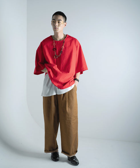 H178 / 着用サイズ: L*ブラウン トップス:217646 インナー:217749