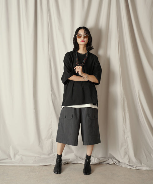 H169 / 着用サイズ: M*ブラック ボトムス:217641