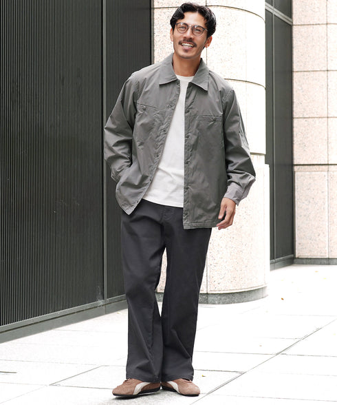 ストレッチCNブロード中綿シャツ