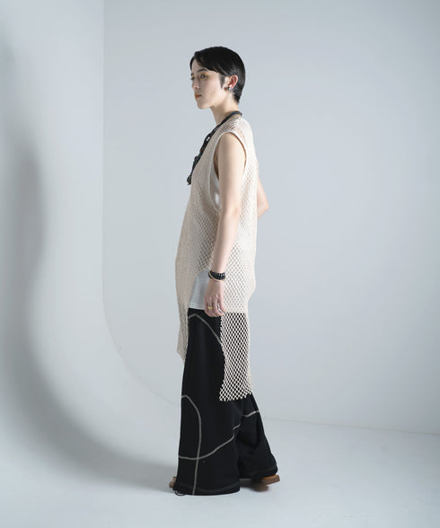 H167 / 着用サイズ: M*アイボリー系2(メッシュ) ボトムス:217618