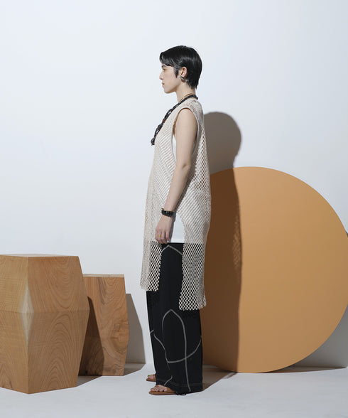 H167 / 着用サイズ: M*アイボリー系2(メッシュ) ボトムス:217618