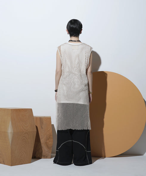 H167 / 着用サイズ: M*アイボリー系2(メッシュ) ボトムス:217618