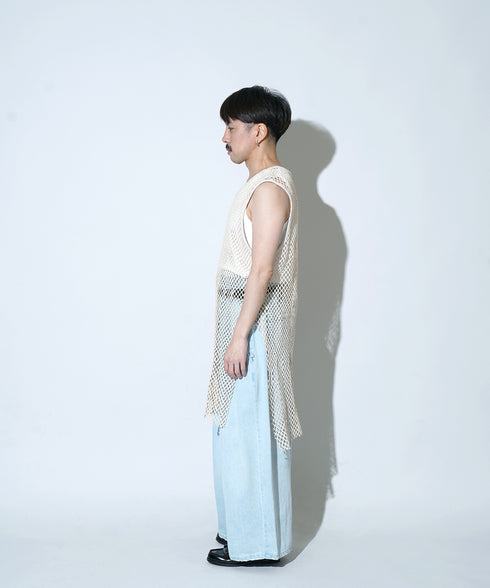 H163 / 着用サイズ: S*アイボリー系2(メッシュ) ボトムス:213778