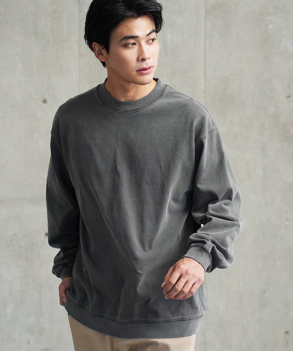 フェードクルーロンT | スウェット トレーナー メンズ プルオーバー ウォッシュ加工 ヴィンテージ 古着風 色落ち クルーネック コットン100% トップス ファッション ブランド オーバーサイズ 長袖 秋服 秋 冬服 冬 春服 春 黒