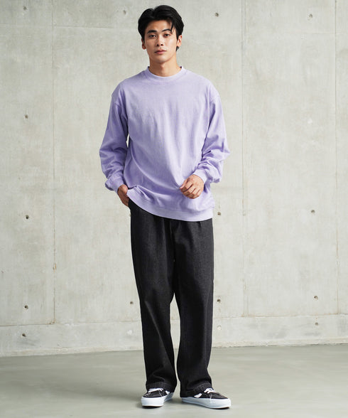 フェードクルーロンT | スウェット トレーナー メンズ プルオーバー ウォッシュ加工 ヴィンテージ 古着風 色落ち クルーネック コットン100% トップス ファッション ブランド オーバーサイズ 長袖 秋服 秋 冬服 冬 春服 春 黒