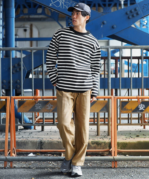 ドライタッチボーダーニットセーター | ニット セーター 薄手 メンズ クルーネック スプリングニット メンズニット ブラック ホワイト グレー ボーダー ドライタッチ ストレッチ 服 秋服 冬服 春服 春 秋 冬