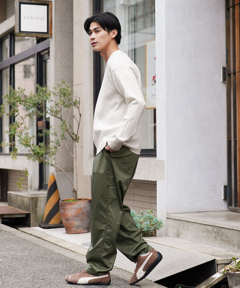 ワイドリブVネックニットセーター | スプリングニット メンズニット ブラック ホワイト グレー ネイビー ストレッチ 服 秋服 冬服 春服 春 秋 冬