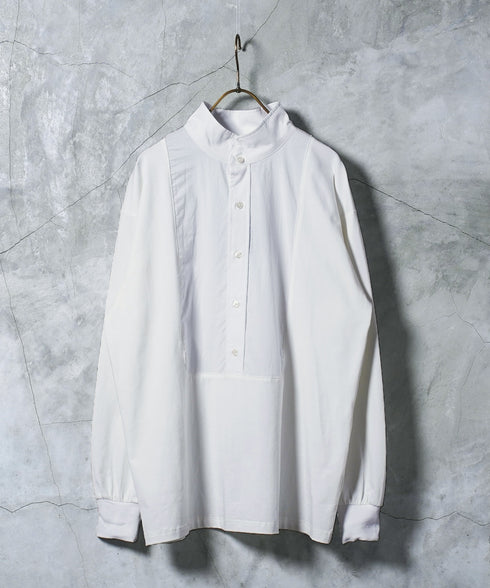 カットコンビスタンドカラープルオーバーシャツ