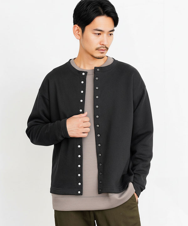 裏起毛 スナップ カーディガン | メンズ 厚手 裏起毛 あったか メンズカーディガン オフィス ビジネス トップス