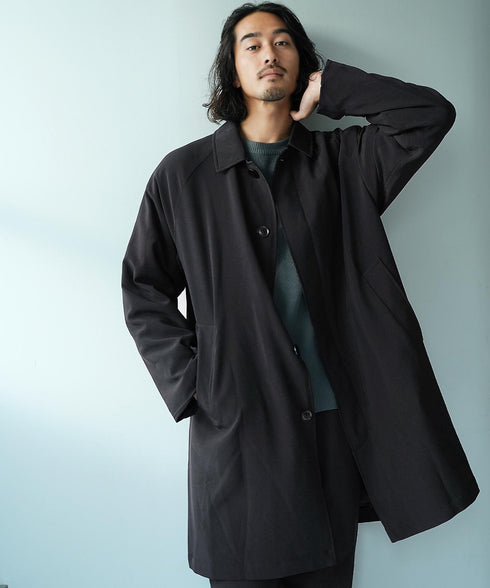撥水中綿ステンカラーコート | 裏起毛 メンズコート 中綿ダウン あったか ビジネス ジャケット アウター