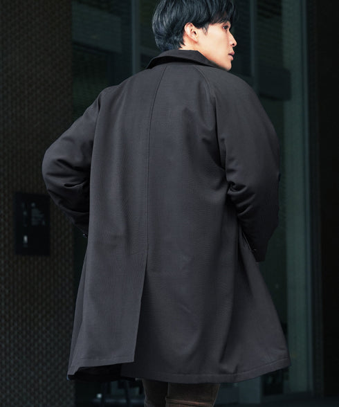 撥水中綿ステンカラーコート | 裏起毛 メンズコート 中綿ダウン あったか ビジネス ジャケット アウター