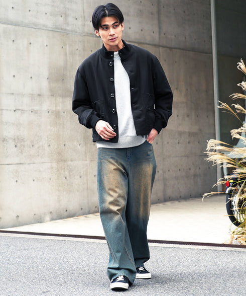 撥水中綿ショートブルゾン | 撥水 ブルゾン ショート丈 メンズ ジャケット 軽量 防寒 あったか ダウン アウター ライトアウター