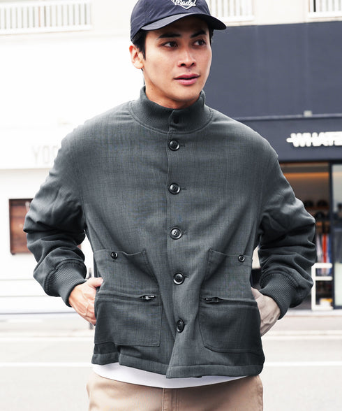 撥水中綿ショートブルゾン | 撥水 ブルゾン ショート丈 メンズ ジャケット 軽量 防寒 あったか ダウン アウター ライトアウター