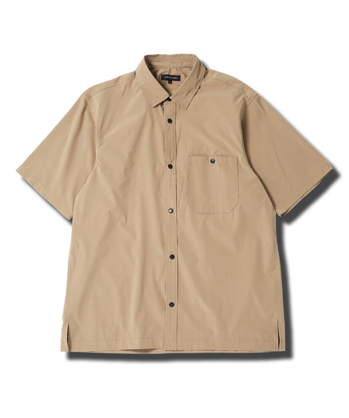 ポリエステルタフタレギュラーカラースナップボタン半袖シャツ