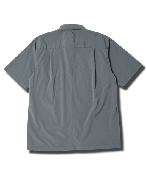 ポリエステルタフタレギュラーカラースナップボタン半袖シャツ