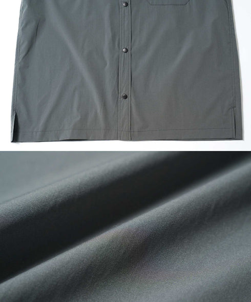 ポリエステルタフタレギュラーカラースナップボタン半袖シャツ