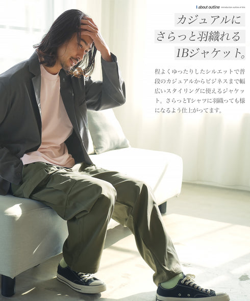 ポリエステルツイル1Bテーラードジャケット