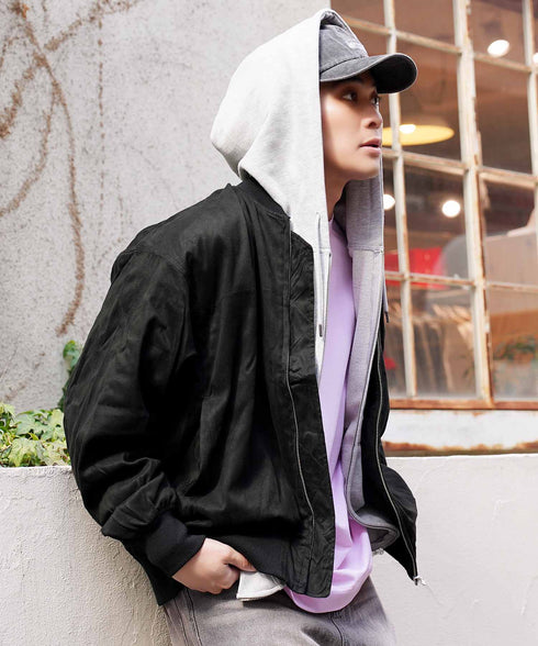 スウェード タッチ MA-1 ブルゾン | エムエーワン スウェード ショート シンプル きれいめ 大人 ライトアウター メンズ ミリタリージャケット