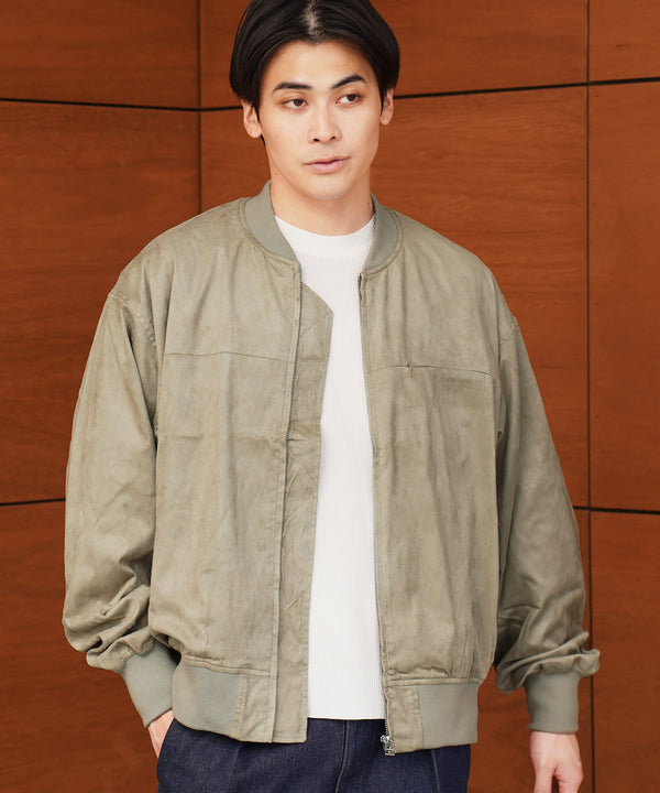 スウェード タッチ MA-1 ブルゾン | エムエーワン スウェード ショート シンプル きれいめ 大人 ライトアウター メンズ ミリタリージャケット