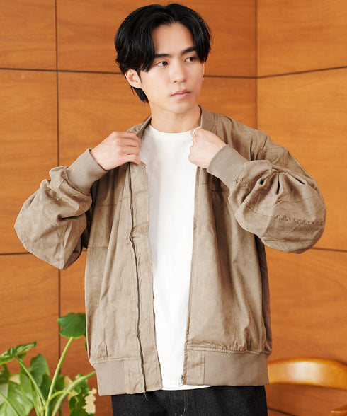 スウェード タッチ MA-1 ブルゾン | エムエーワン スウェード ショート シンプル きれいめ 大人 ライトアウター メンズ ミリタリージャケット