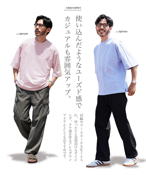 ヴィンテージ加工クルーネック半袖Tシャツ