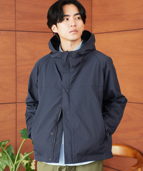 撥水 ドローコード シャーリング フード ショート ブルゾン | マウンテンパーカー メンズ マンパ パーカー ライトアウター アウター 軽量 登山 アウトドア