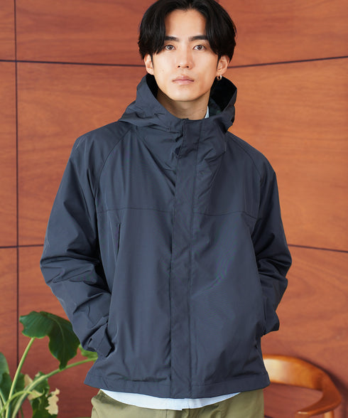撥水 ドローコード シャーリング フード ショート ブルゾン | マウンテンパーカー メンズ マンパ パーカー ライトアウター アウター 軽量 登山 アウトドア