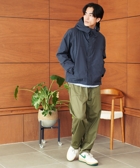 撥水 ドローコード シャーリング フード ショート ブルゾン | マウンテンパーカー メンズ マンパ パーカー ライトアウター アウター 軽量 登山 アウトドア