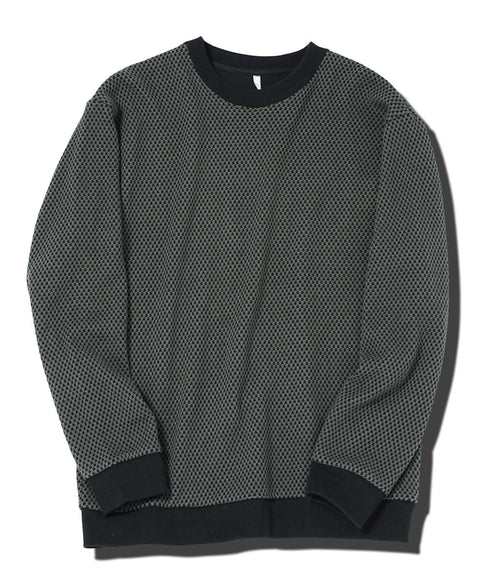 バイカラー ワッフル クルーネック ロンT | 長袖Tシャツ ロンティー カットソー トップス