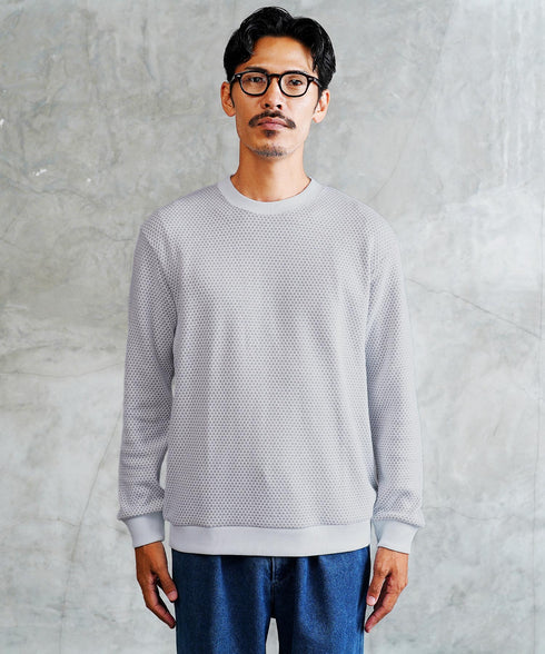 バイカラー ワッフル クルーネック ロンT | 長袖Tシャツ ロンティー カットソー トップス