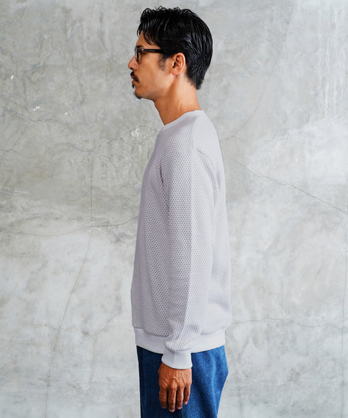 バイカラー ワッフル クルーネック ロンT | 長袖Tシャツ ロンティー カットソー トップス