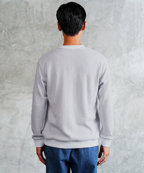 バイカラー ワッフル クルーネック ロンT | 長袖Tシャツ ロンティー カットソー トップス