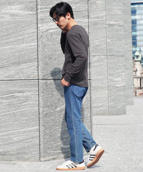 ワッフルサーマルロンT クルーネック