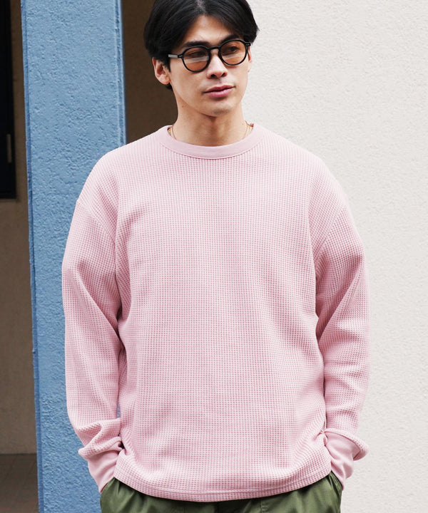 ワッフルサーマルロンT クルーネック