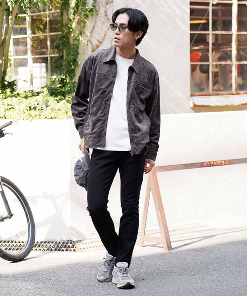 スウェードタッチスウィングトップ | ハリントンジャケット ブルゾン メンズ ジップアップ ジャケット ライトアウター