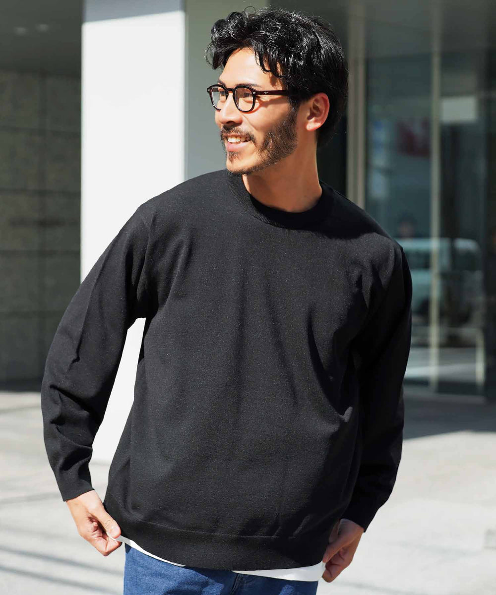 タンブラー乾燥機対応タフニットクルーネックセーター | 長袖 大人