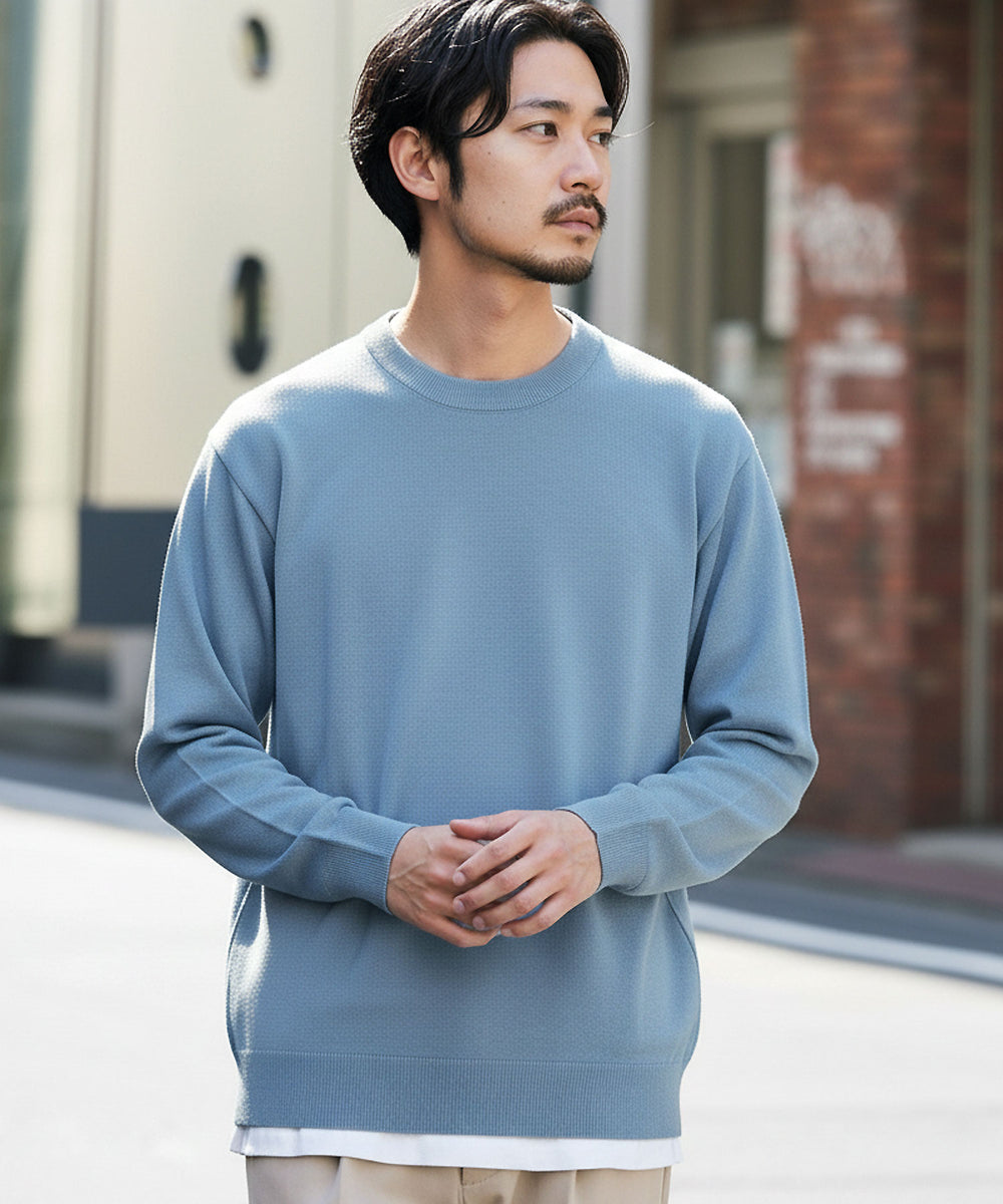 タンブラー乾燥機対応タフニットクルーネックセーター | 長袖 大人