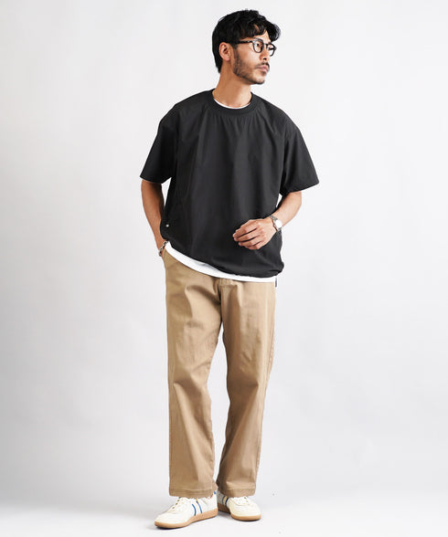 ポリエステルタフタコードシャーリング半袖プルオーバー