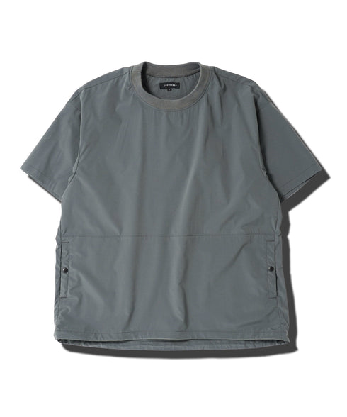 ポリエステルタフタコードシャーリング半袖プルオーバー